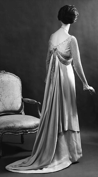 Evening dress, House of Worth (French, 1858–1956), silk, rhinestones, French