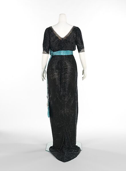 Evening dress, Doeuillet, silk, rhinestones, French