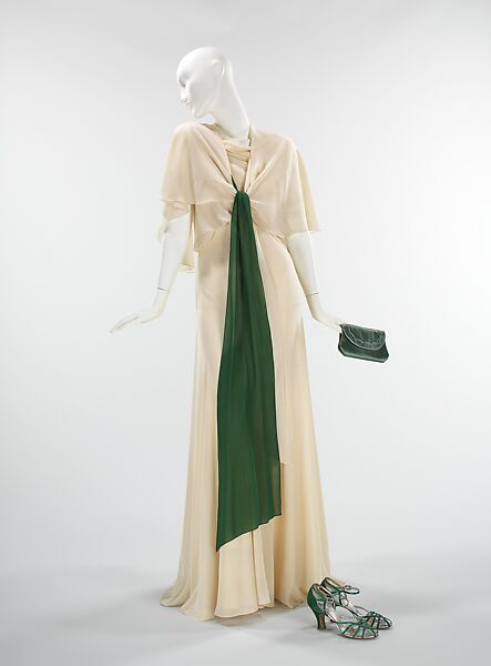 Evening ensemble, (a, b) Valentina (American, born Kyiv 1899–1989), silk, leather, American