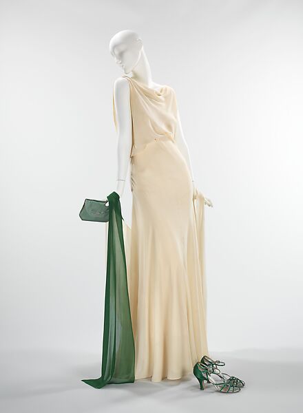 Evening ensemble, (a, b) Valentina (American, born Kyiv 1899–1989), silk, leather, American 