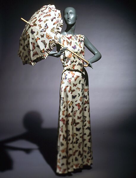 Evening dress, Schiaparelli (French, founded 1927), silk, French