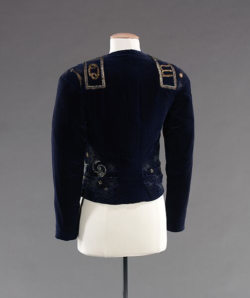 Evening jacket, Schiaparelli (French, founded 1927), silk, metal, rhinestones, glass, French