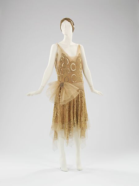 Evening ensemble, House of Lanvin (French, founded 1889), silk, metal, rhinestones, French 