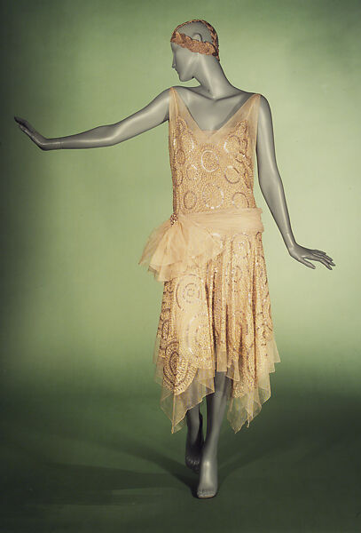 Evening ensemble, House of Lanvin (French, founded 1889), silk, metal, rhinestones, French