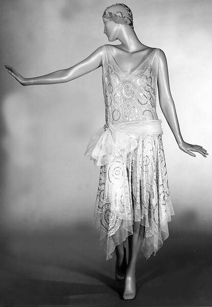 Evening ensemble, House of Lanvin (French, founded 1889), silk, metal, rhinestones, French