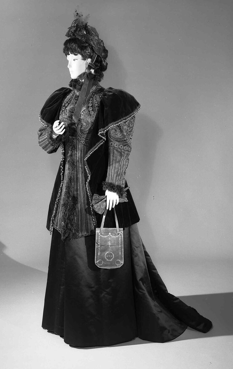 Evening jacket, Maison Pingat (French), silk, jet, feathers, metal, French