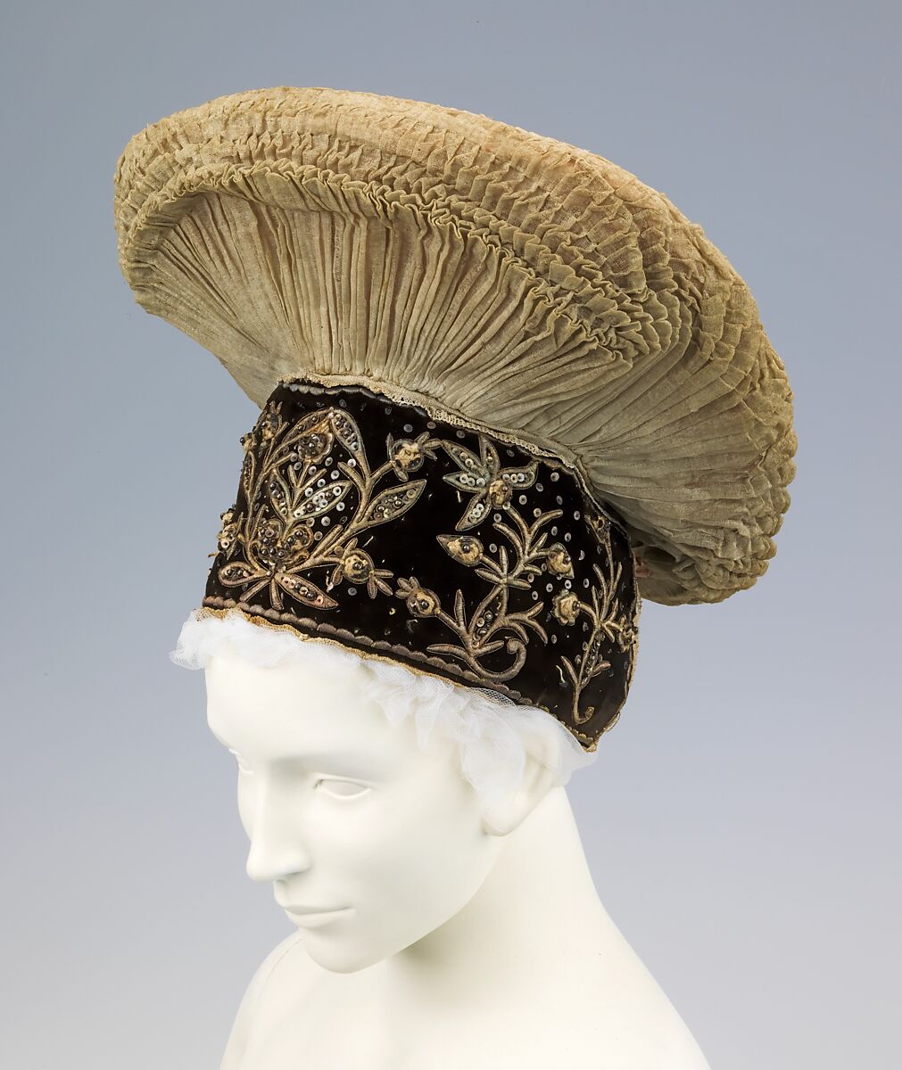 Headdress, cotton, metal, Austrian 