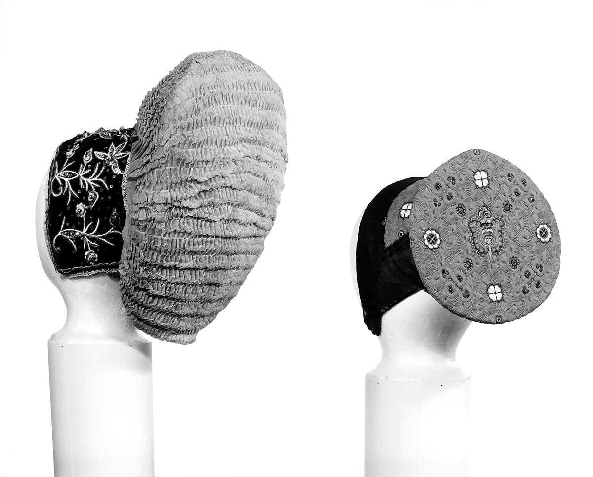 Headdress, cotton, metal, Austrian