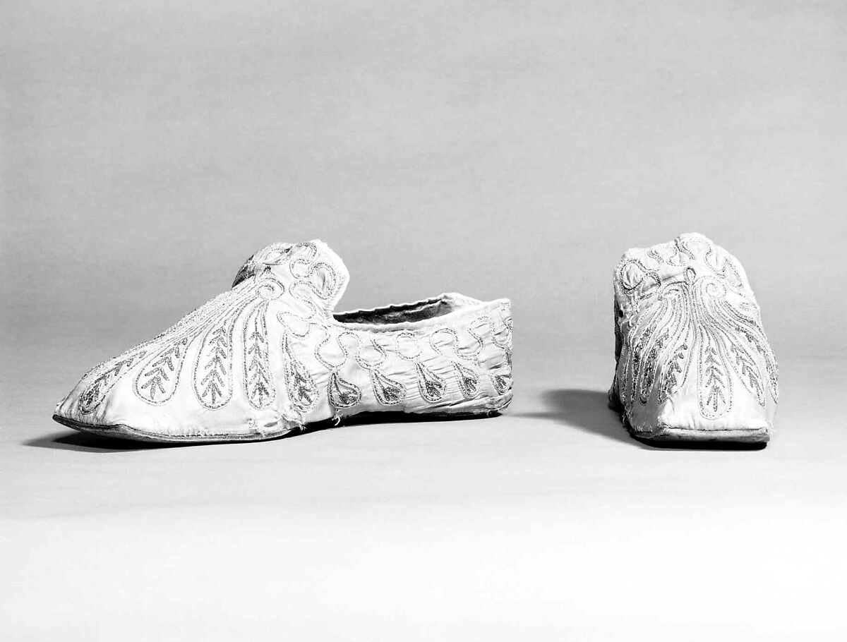 Slippers, silk, French