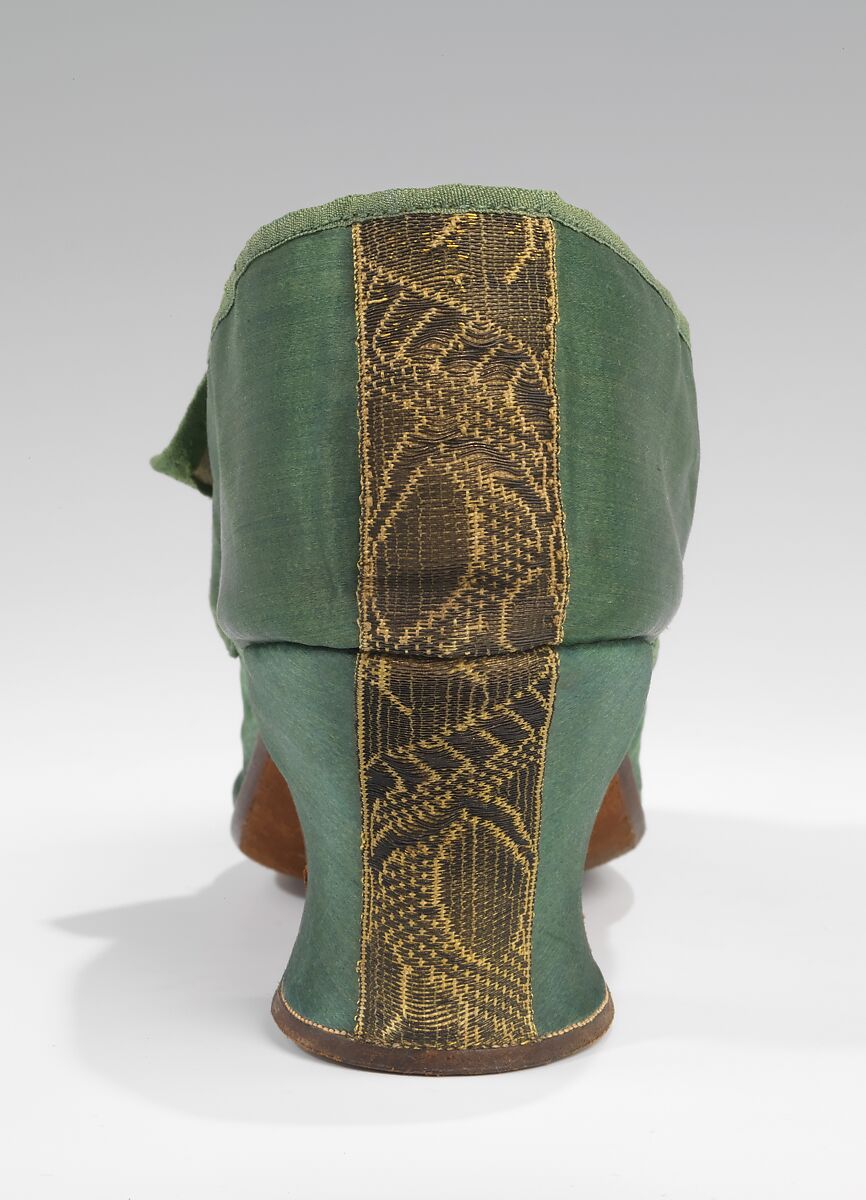 Shoes, silk, metal, probably British