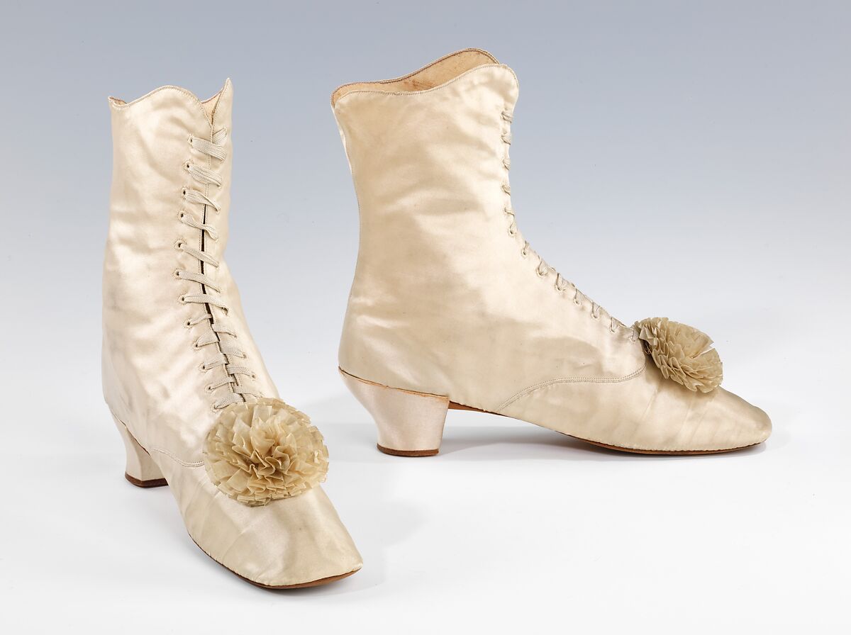 Evening boots, silk, French