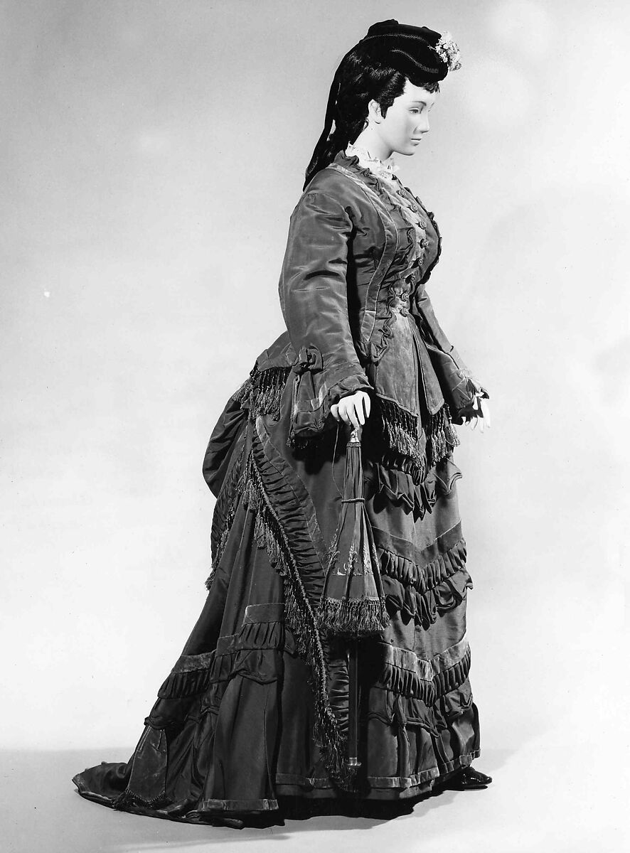 Ensemble, silk, cotton, glass, American