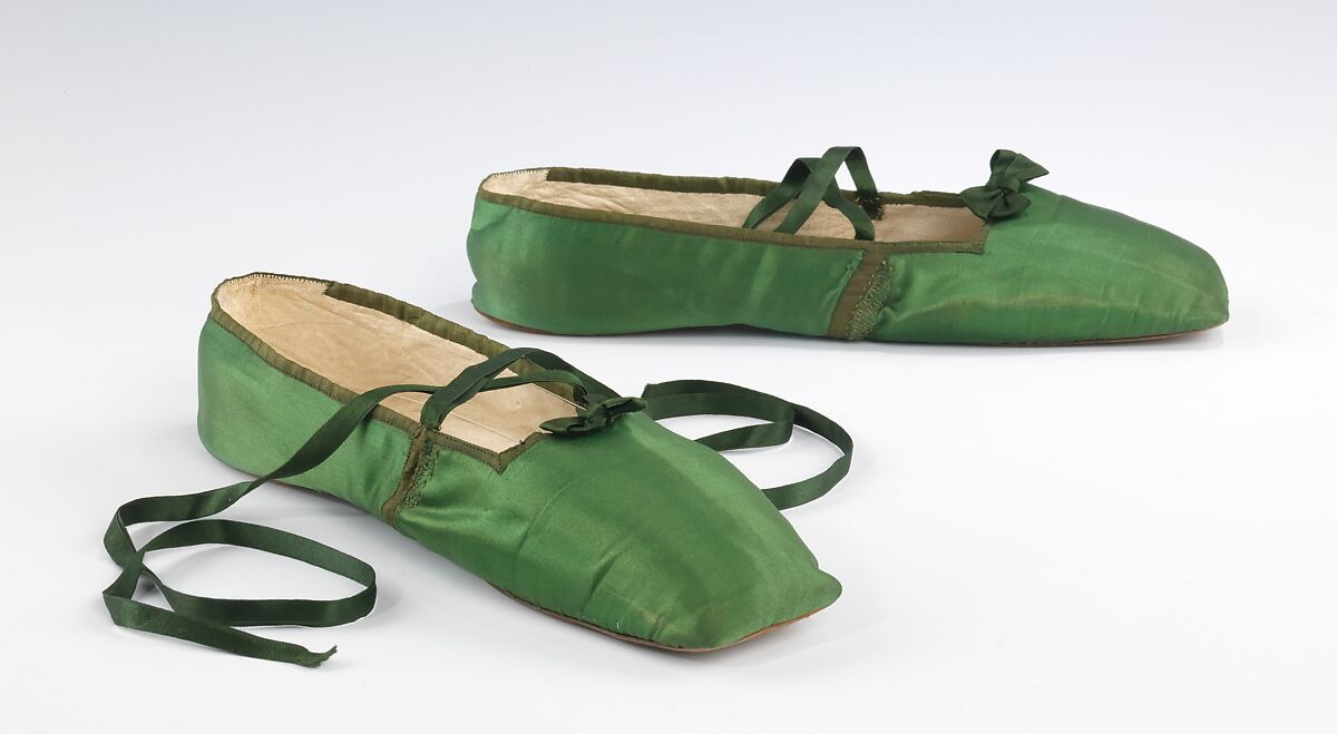 Evening slippers, silk, probably American 