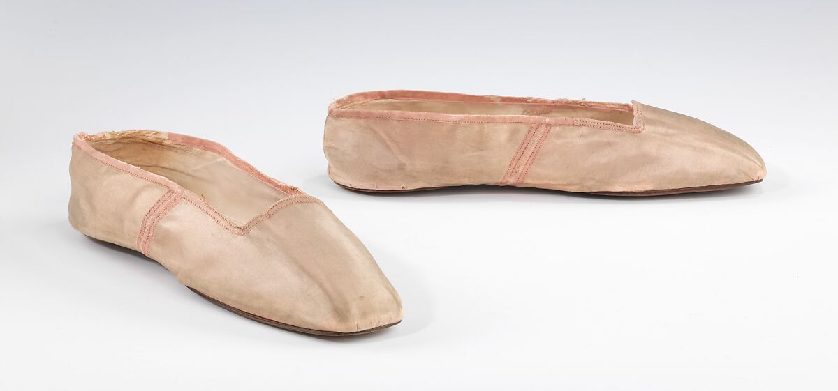 Evening slippers, silk, probably American 