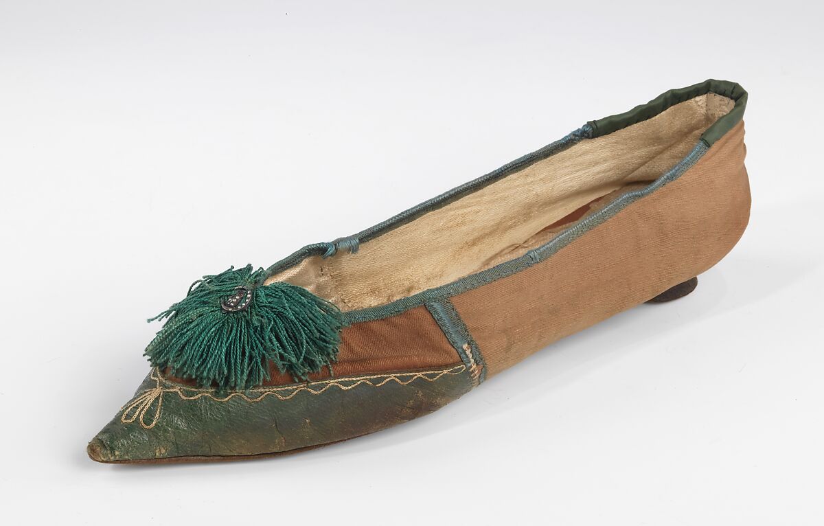 Slippers, cotton, leather, European