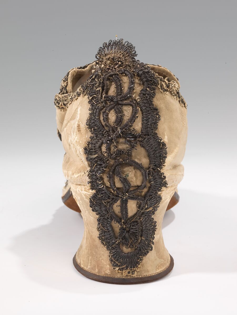 Shoes, silk, metal, probably British