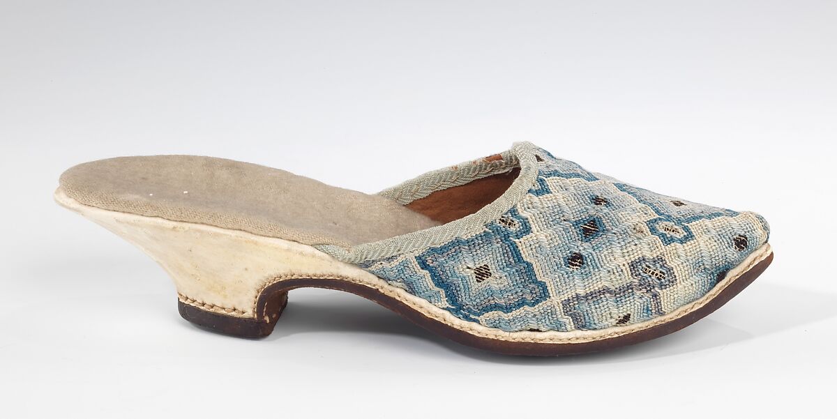 Mules, silk, linen, leather, European