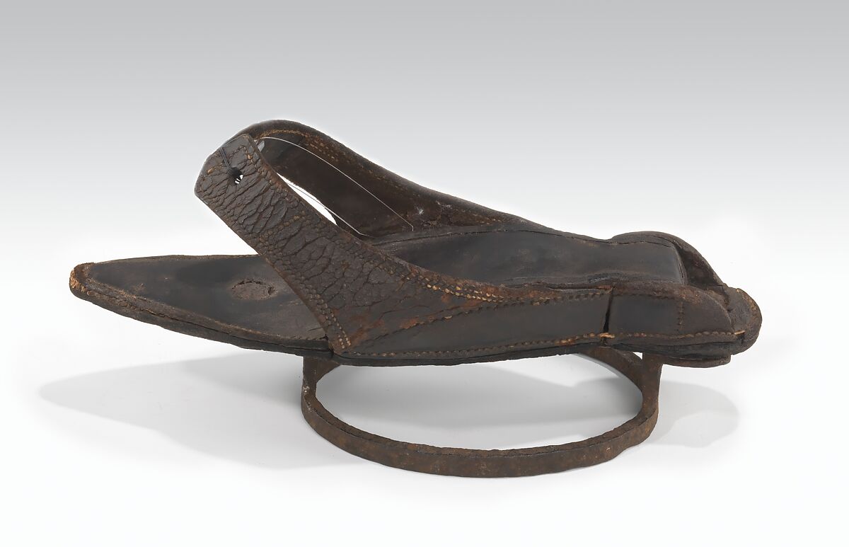 Pattens, leather; metal, European