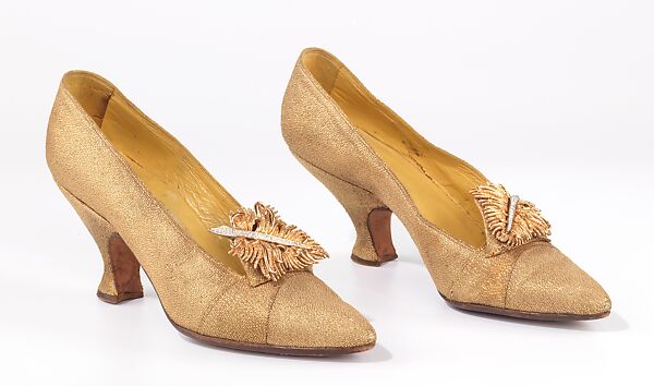 Evening pumps, Frank Mazane (American), metal, rhinestones, American 