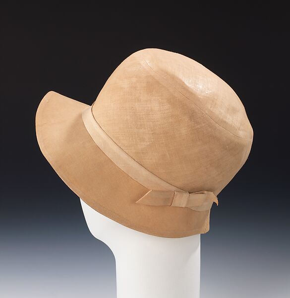 Cloche, linen, silk, French 