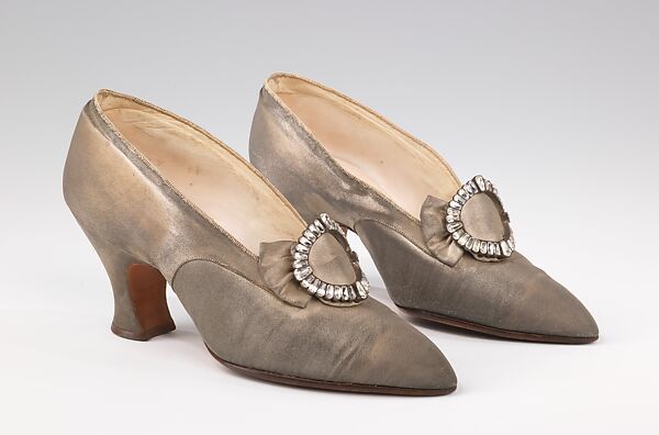 Evening pumps, Pierre Yantorny (Italian, 1874–1936), metal, rhinestones, French 