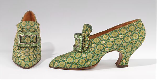 Evening pumps, Pierre Yantorny (Italian, 1874–1936), silk, rhinestones, French 