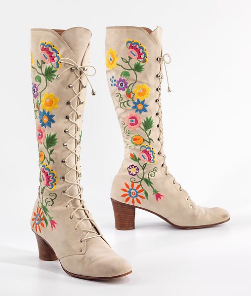 Boots, Jerry Edouard, leather, cotton, American 