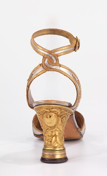 Evening sandals, André Perugia (French, 1893–1977), leather, metal, French
