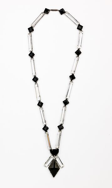 Necklace, crystal, metal, American