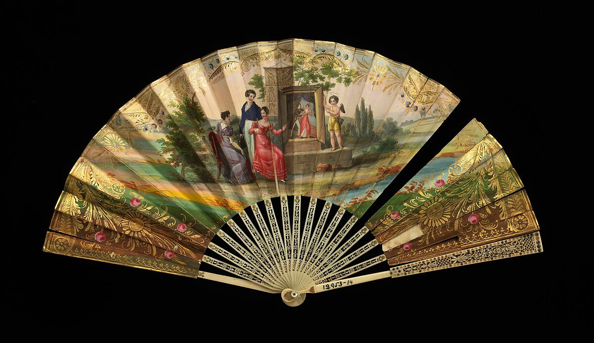 Fan, Engraved by Dubois (French, active early 19th century), bone, paper, French 