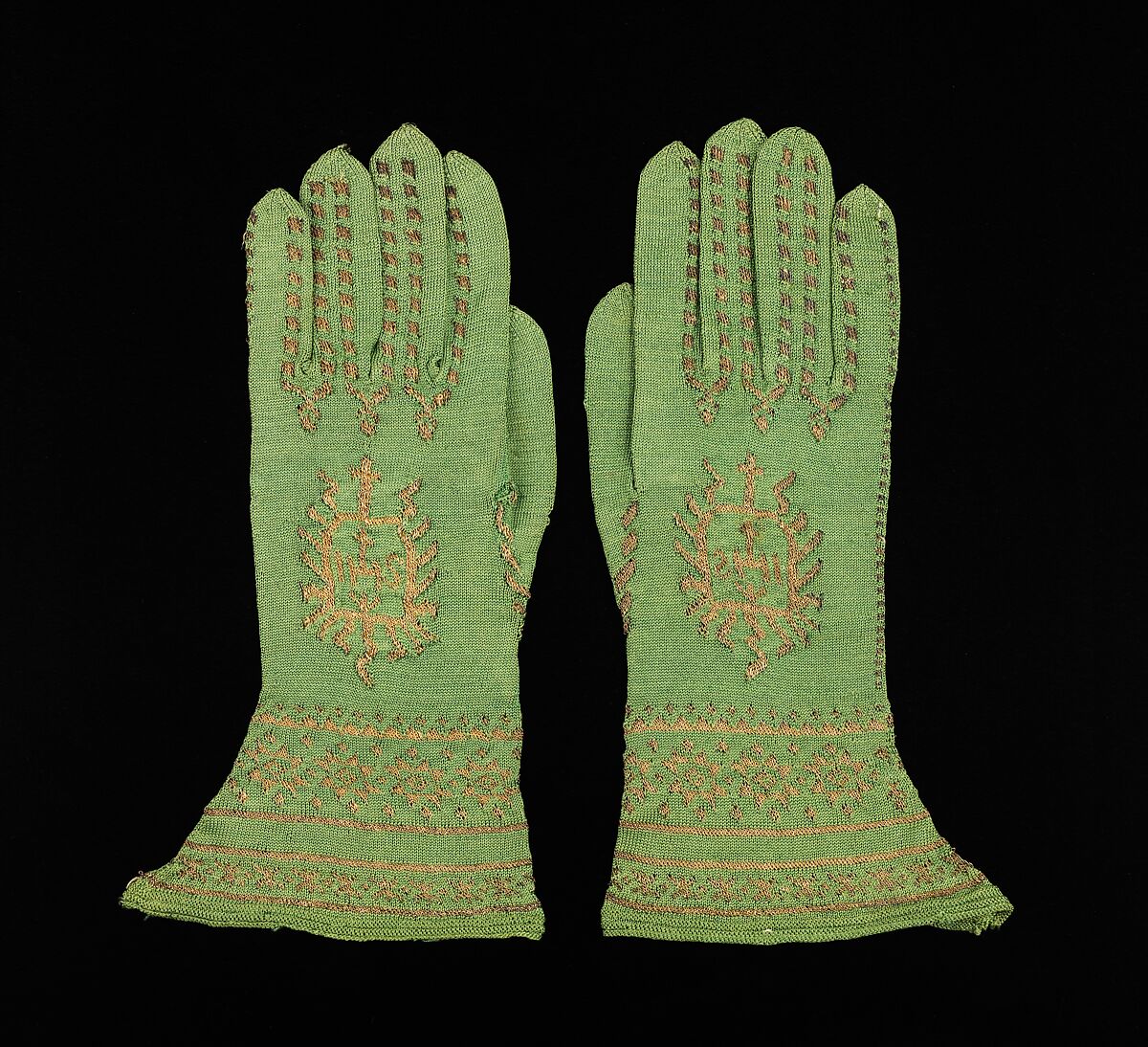 Bishop's Gloves, Silk, metal, European 
