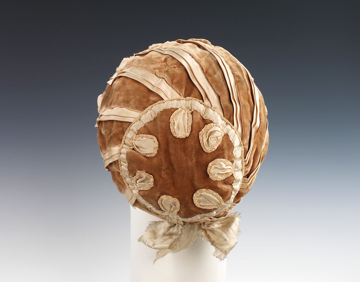 Evening bonnet, silk, American