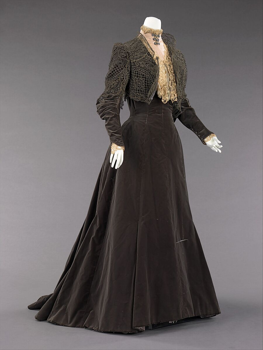 Afternoon dress, House of Worth (French, 1858–1956), silk, metal, French 