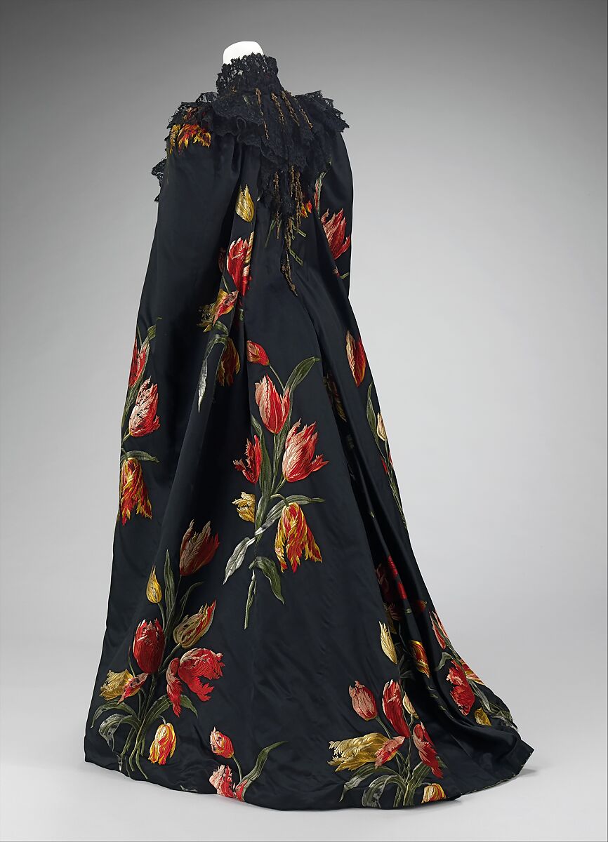 "Tulipes Hollandaises" (textile), House of Worth (French, 1858–1956), silk, cotton, metal, French