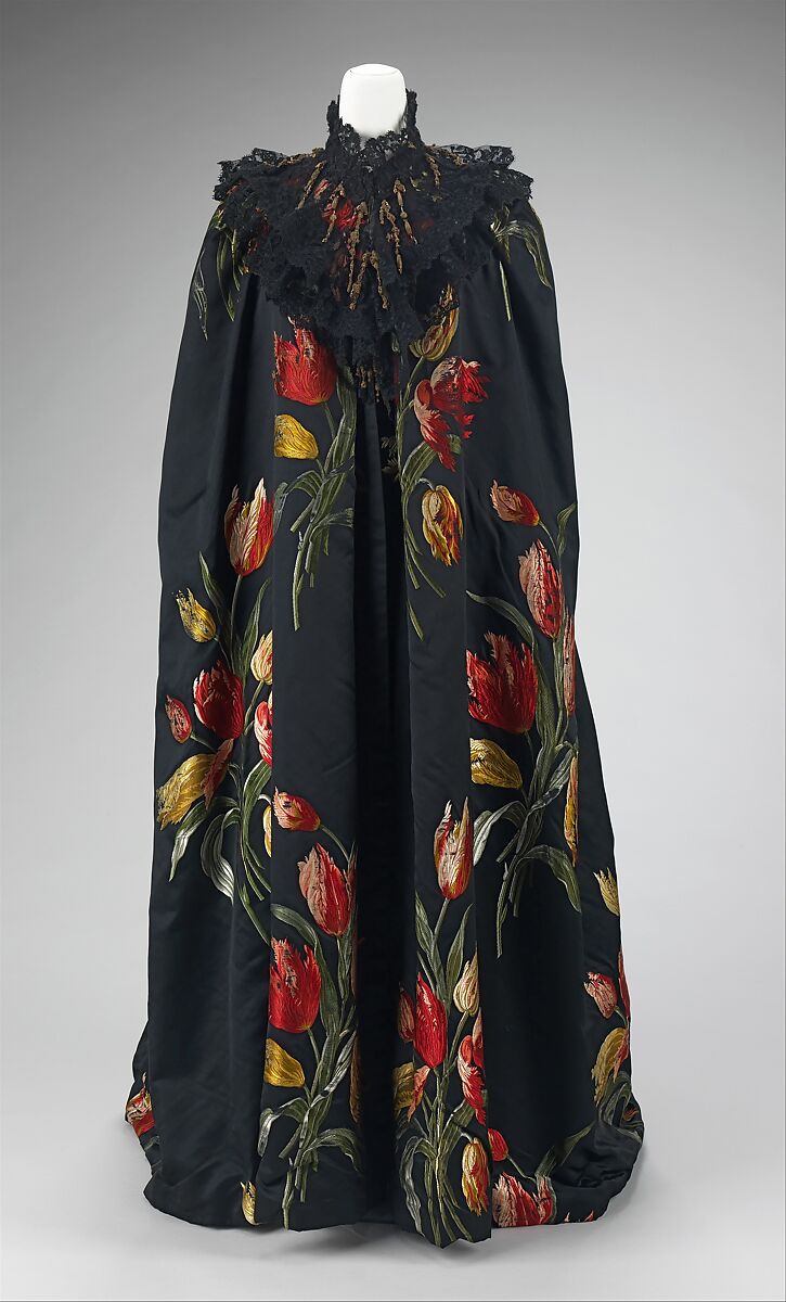 "Tulipes Hollandaises" (textile), House of Worth (French, 1858–1956), silk, metal, French 