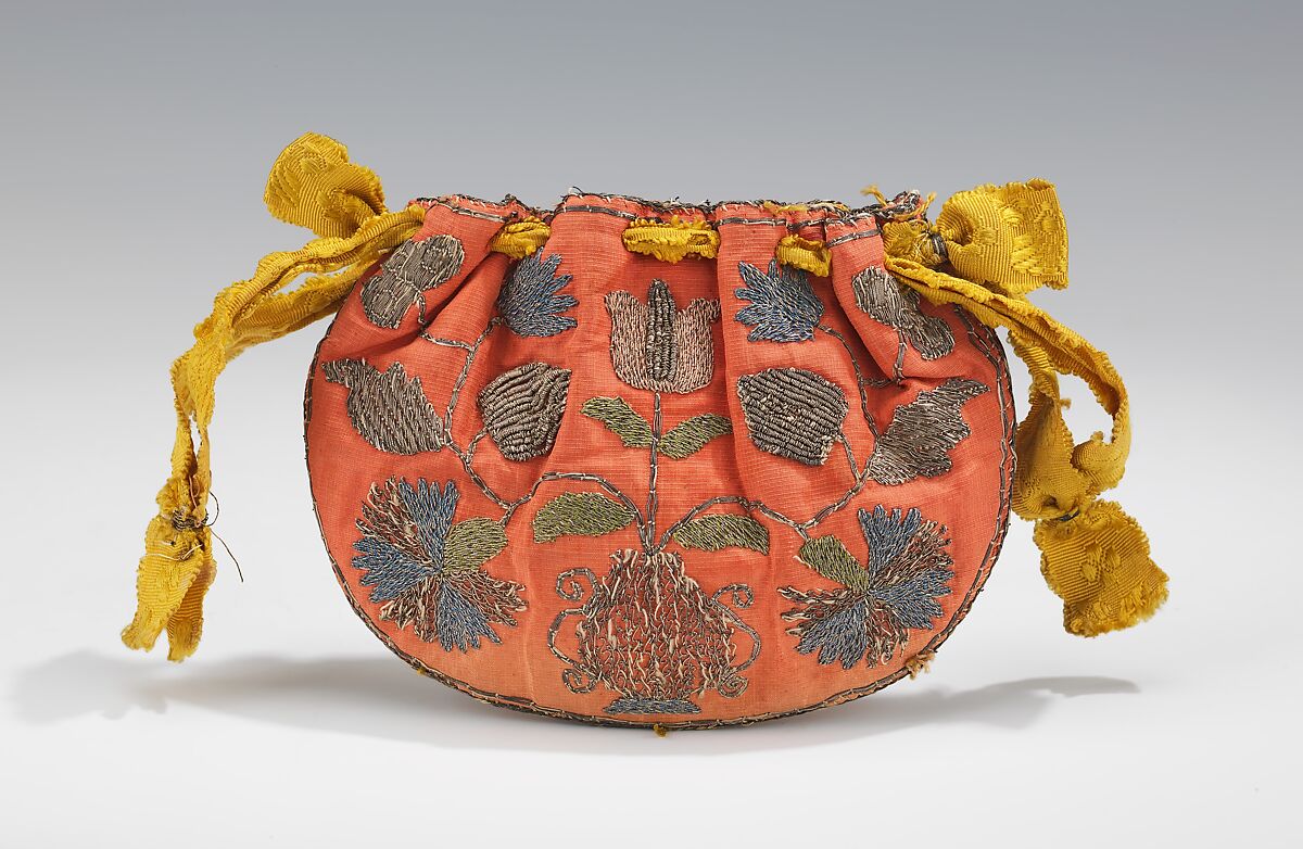 Pouch, silk, metal, Russian 