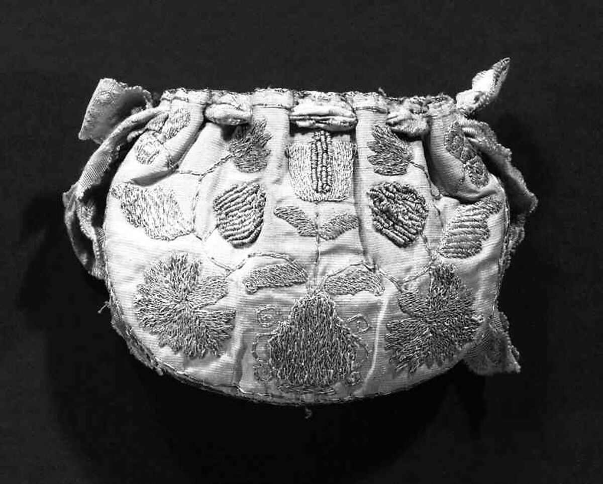 Pouch, silk, metal, Russian