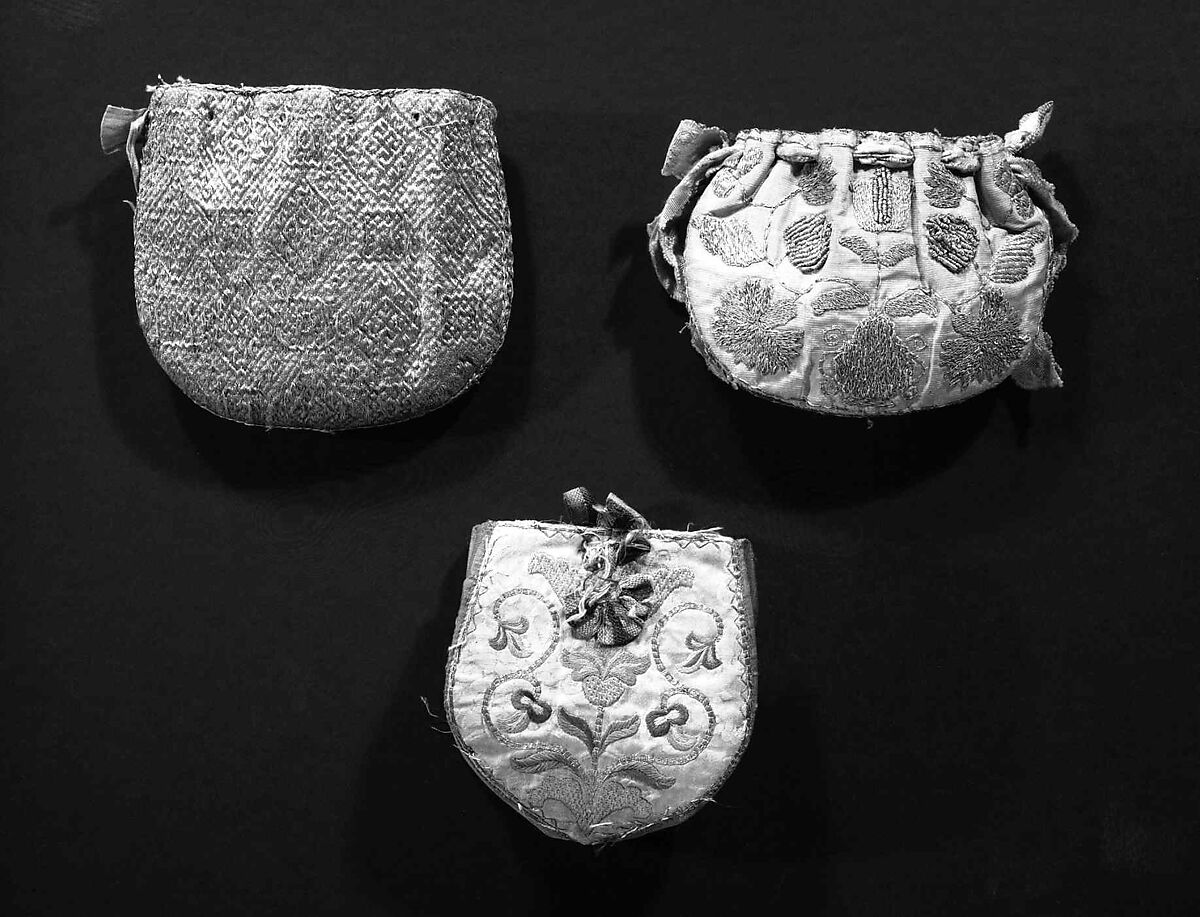 Pouch, silk, metal, Russian