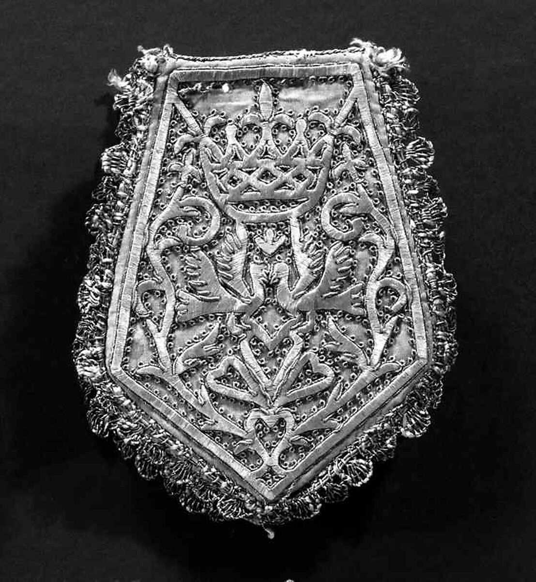 Pouch, silk, metal, Russian