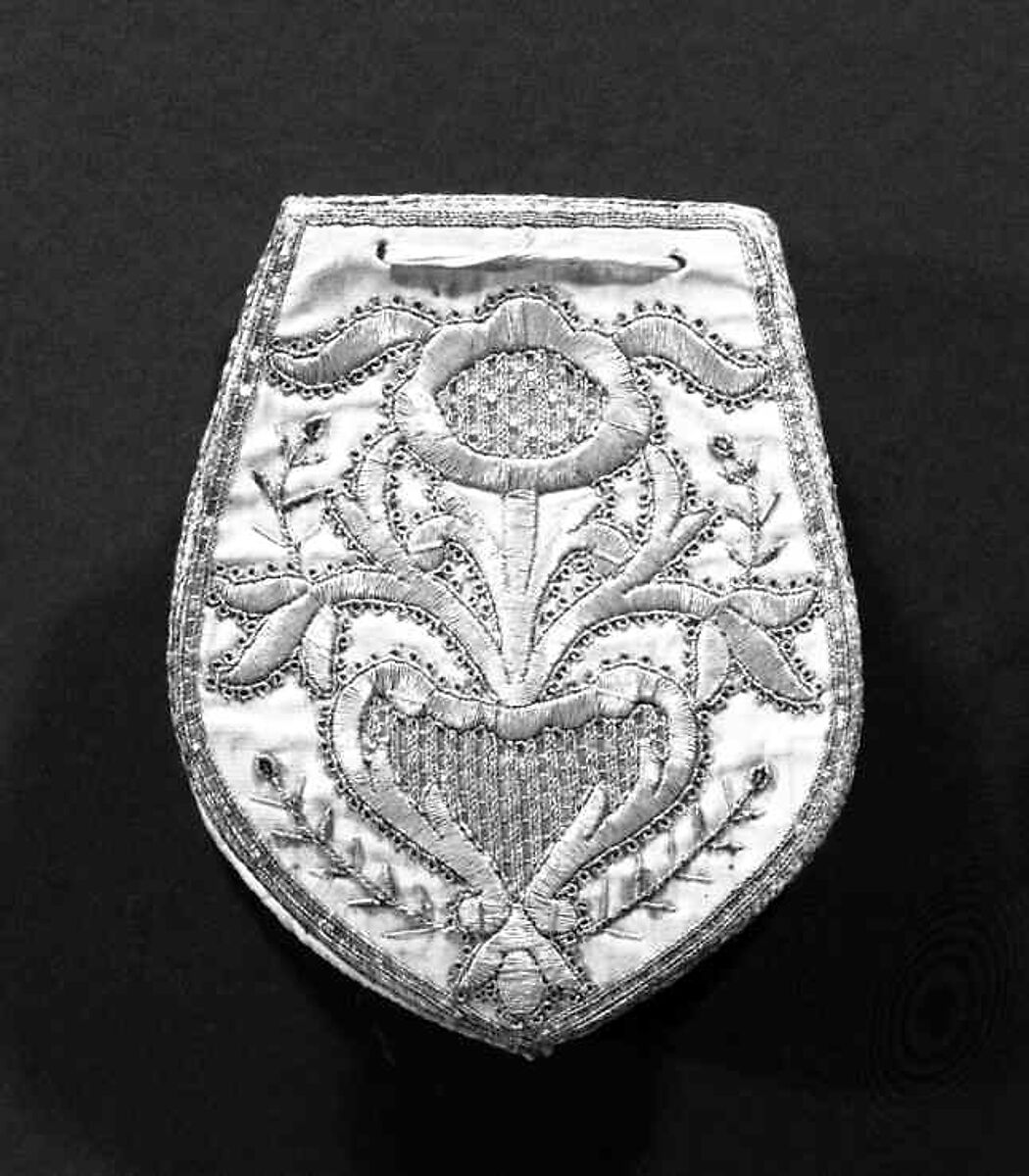 Pouch, silk, metal, cotton, Russian