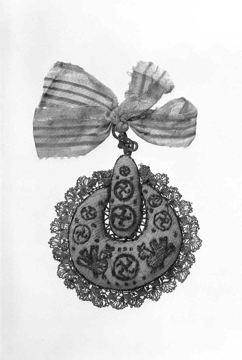 Hair accessory, silk, metal, Russian