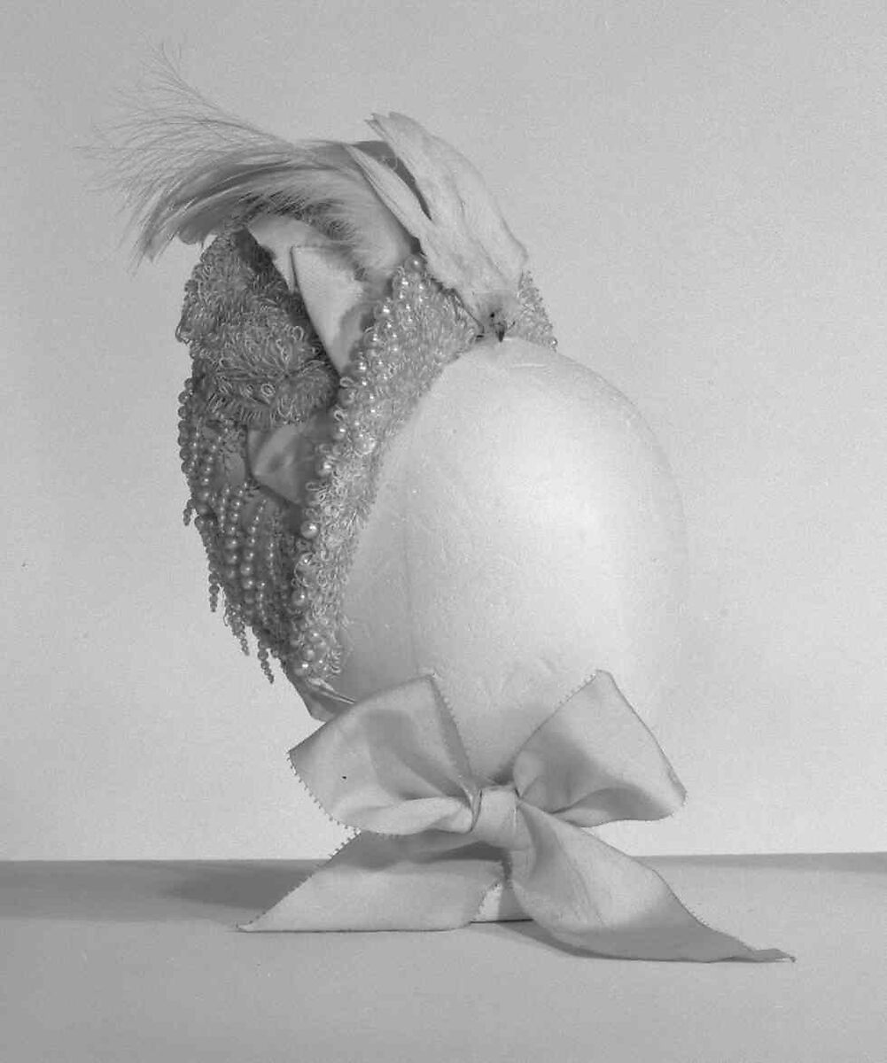 Wedding bonnet, Snedden, silk, beads, feather, bird, American