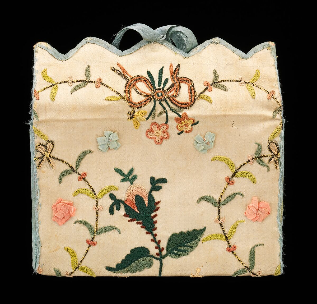 Purse, silk, paper, probably American