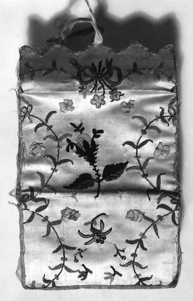 Purse, silk, paper, probably American