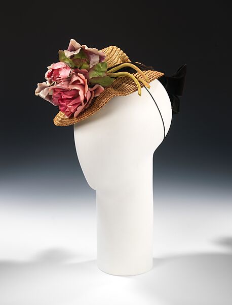 Hat, Sally Victor (American, 1905–1977), straw, silk, American 