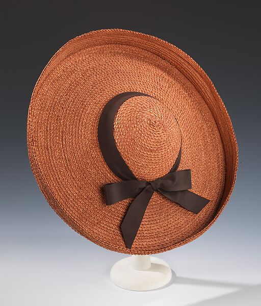 Hat, Sally Victor (American, 1905–1977), straw, silk, American 