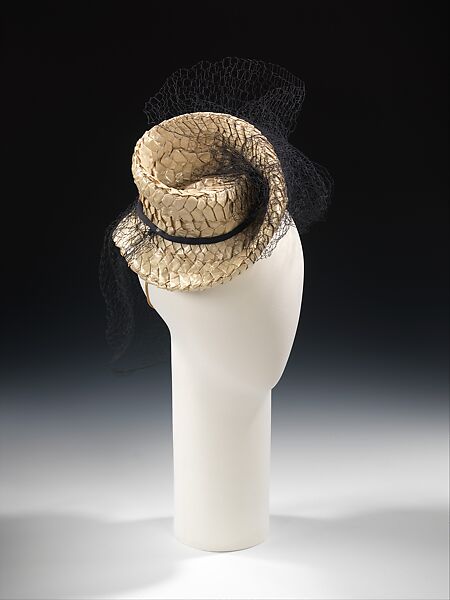 Hat, Sally Victor (American, 1905–1977), paper, synthetic, silk, American 