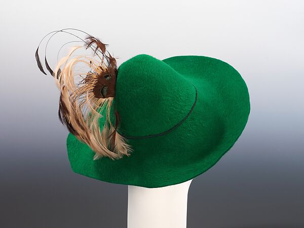 "Rough Rider", Sally Victor (American, 1905–1977), wool, feathers, silk, American