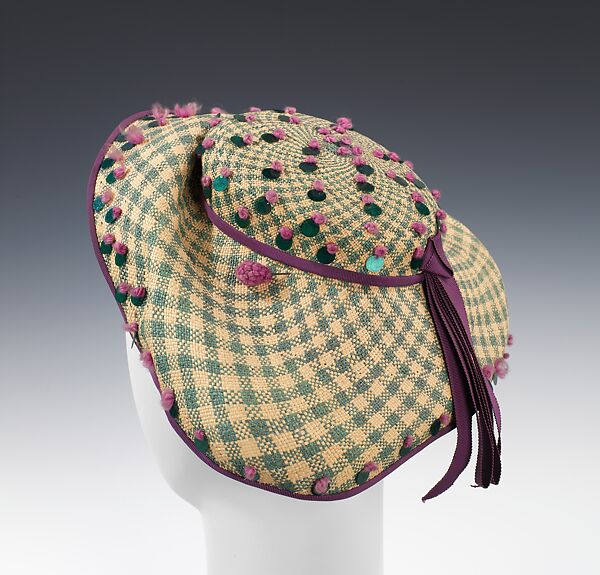 "Freedom Bonnet", Sally Victor (American, 1905–1977), straw, wool, silk, American 