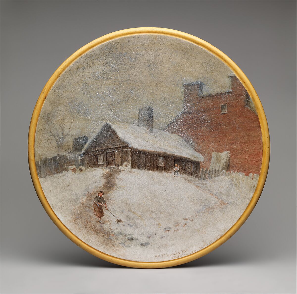 Plaque, John Mackie Falconer (American, Edinburgh 1820–1903 New York), White earthenware, American 